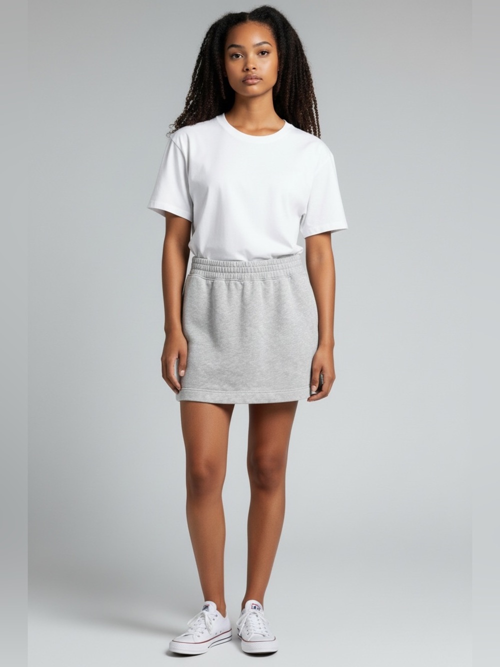 Aerie Casual Heather Gray Mini Skirt with Elastic Waist